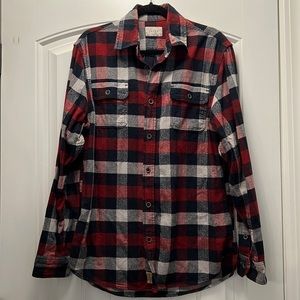Men’s Jachs Brawny Blue Flannel Plaid Button‎ Down Size M